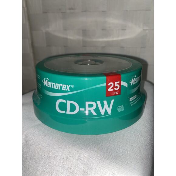 Memorex CD-RW 25 Pack Recordable RewrItable 80 min 700 MB 4x Multi-Speed - NEW - Picture 1 of 5